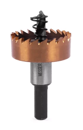 HSS-TiN коронка MESSER 35мм с центр. сверлом и толкающей пружиной для  лист. материала  до 2 мм ц/х купить в Перми