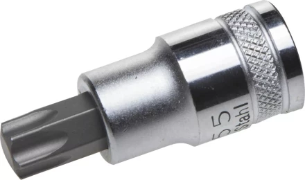 Торцовая бита-головка KRAFTOOL &quot;INDUSTRIE QUALITAT&quot;, материал S2, TORX, сатинированная, 1/2&quot;, Т55 27905-55_z01 купить в Перми