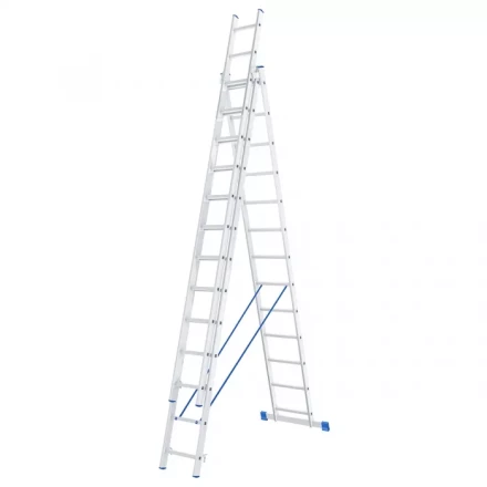 Лестница алюминиевая 3х13 ступеней трехсекционная СИБРТЕХ 97823 купить в Перми