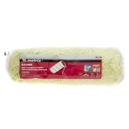 Валик сменный для Фасадных работ синтетич 180 мм ворс 18 мм D 40 мм D ручки 6 мм полиакрил Matrix 80896 купить в Перми