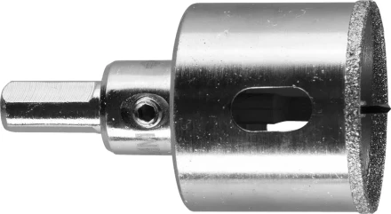 Коронка ЗУБР алмазная в сборе по кафелю, керамике с центрирующим сверлом и имбусовым ключом, зерно 60, 40мм 29850-40 купить в Перми