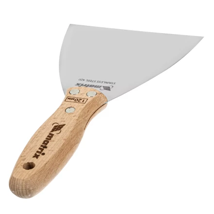 Шпательная лопатка из нержавеющей стали Matrix, 120 мм, буковая рукоятка, EFP 85618 купить в Перми