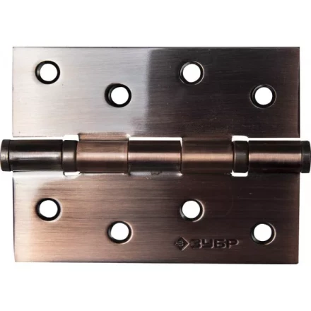 Петля универсальная ЗУБР &quot;ЭКСПЕРТ&quot;, 2 подшипника, цвет ст. медь (AC), с крепежом, 100х75х2,5мм, 2 шт 37601-100-6 купить в Перми