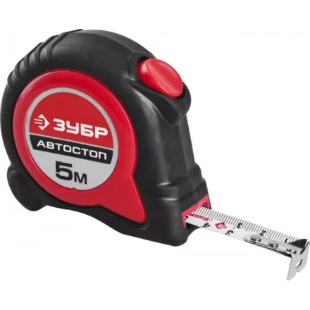 Рулетка ЗУБР &quot;МАСТЕР&quot;, двухкомпонентный корпус, автостоп, 5м/19мм 34052-05-19 купить в Перми