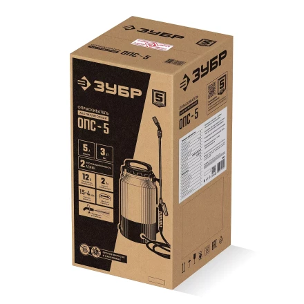 ЗУБР 5 л, аккумуляторный опрыскиватель (ОПС-5) купить в Перми