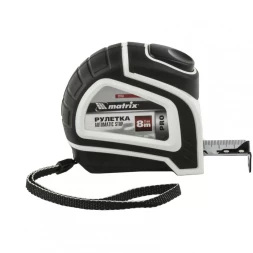 Рулетка Autostop 8 м х 25 мм двухкомпонентный корпус автоматическая фиксация MATRIX 32553
