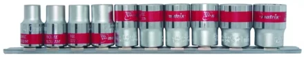 Набор универсальных торцевых головок 1/4&quot;, Spline, CrV, 10шт., 4-13мм Matrix 13599 купить в Перми