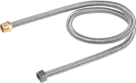 Подводка ЗУБР &quot;ЭКСПЕРТ&quot; сильфонная из нержавеющей стали, для воды, г/ш  (гайка-штуцер), 1/2&quot;, 1,0м 51011-G/S-100 купить в Перми