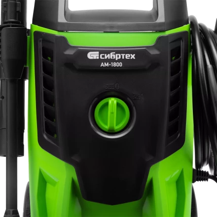 Моечная машина высокого давления Сибртех АМ-1800 58226, 1800 Вт, 140 бар, 350 л/ч, колесная купить в Перми