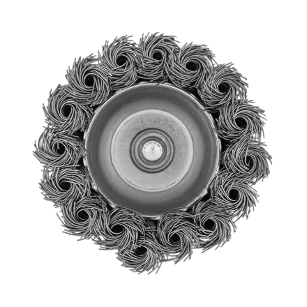 Щетка для дрели Denzel, 65 мм, Чашка, со шпилькой, нержавеющая крученая проволока 744643 купить в Перми