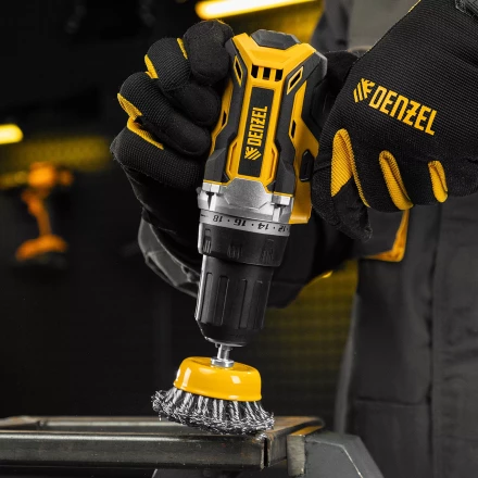 Щетка для дрели Denzel, 65 мм, Чашка, со шпилькой, нержавеющая крученая проволока 744643 купить в Перми