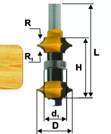 Фреза кромочная калевочная регулируемая Ф35 мм хвостовик 12 мм Энкор 46304 купить в Перми