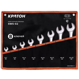 Набор ключей рожковых SWS-02 8 предметов Кратон 2 27 01 002