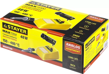 Паяльная станция аналоговая, STAYER &quot;MASTER&quot; 55371, диапазон 150-480°C, 48Вт 55371 купить в Перми
