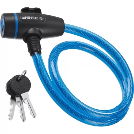 Замок ЗУБР &quot;ПРОФЕССИОНАЛ&quot;, тросовый, 3 ключа в комплекте, длина троса 650мм, d 10мм 37261-65_z01 купить в Перми