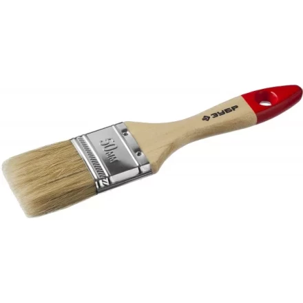 Кисть плоская  ЗУБР &quot;УНИВЕРСАЛ-МАСТЕР&quot;, натуральная щетина, деревянная ручка, 50мм 4-01003-050 купить в Перми