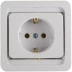 Розетка СВЕТОЗАР &quot;ГАММА&quot; одинарная, с заземлением, цвет белый, 16А/~250В SV-54105-W купить в Перми