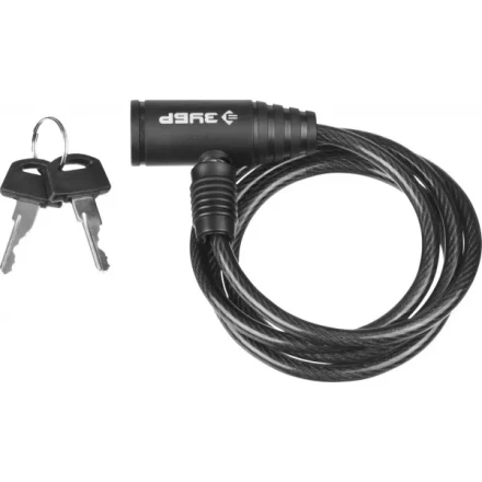 Замок ЗУБР &quot;СТАНДАРТ&quot;, тросовый, 2 ключа в комплекте, длина троса 1200мм, d 6мм 37269-120 купить в Перми