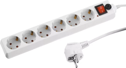 Сетевой фильтр STAYER &quot;MASTER&quot; электрический, 6 гнезд, заземление, макс. мощн. 2200 Вт, 3м 55067-3 купить в Перми