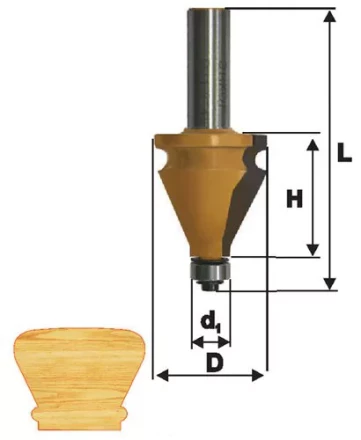 Фреза кромочная фигурная Ф35Х381 мм хвостовик 12 мм 46415 купить в Перми