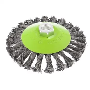 Щетка для УШМ 125 мм М14 &quot;тарелка&quot; крученая металлическая проволока СИБРТЕХ 746117 купить в Перми