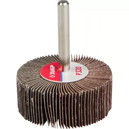 Круг шлифовальный ЗУБР &quot;МАСТЕР&quot; веерный лепестковый, на шпильке, тип КЛО, зерно-электрокорунд нормальный, P320, 20х50мм 36601-320 купить в Перми