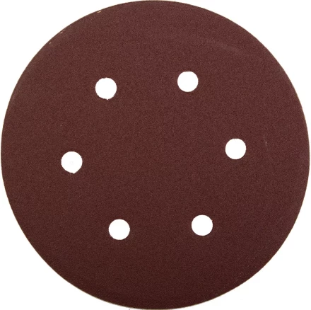 Круг шлифовальный ЗУБР &quot;МАСТЕР&quot; универсальный, из абразивной бумаги на велкро основе, 6 отверстий, Р100, 150мм, 5шт 35566-150-100 купить в Перми