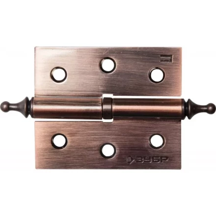 Петля дверная разъемная ЗУБР &quot;ЭКСПЕРТ&quot;, 1 подшипник, цвет ст. медь (AC), левая, с крепежом, 75х63х2,5мм, 2 шт 37605-075-6L купить в Перми