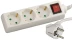 Удлинитель СВЕТОЗАР электрический с заземлением, выключателем, евро, с защитными шторками, 3 гнезда, 5м SV-55035-5 купить в Перми