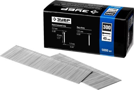 Гвозди тип 300, 45 мм, особотвердые, ЗУБР &quot;ПРОФЕССИОНАЛ&quot; 31830-45, 5000 шт 31830-45 купить в Перми