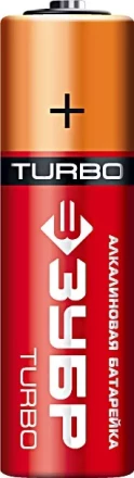 Батарейка Зубр &quot;TURBO&quot; щелочная (алкалиновая), тип AA, 1,5В, 4шт на карточке 59213-4C купить в Перми