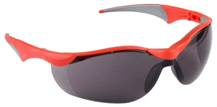 Очки ЗУБР &quot;МАСТЕР&quot; защитные, серые, с зеркальным покрытием, поликарбонатная монолинза с мягкими двухкомпонентными дужками 110322 купить в Перми