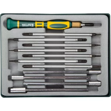 Набор KRAFTOOL Отвертки для точных работ с насадками, в боксе, 12 предметов 25611-H12 купить в Перми