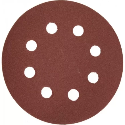 Круг шлифовальный ЗУБР &quot;МАСТЕР&quot; универсальный, из абразивной бумаги на велкро основе, 8 отверстий, Р180, 125мм, 5шт 35562-125-180 купить в Перми