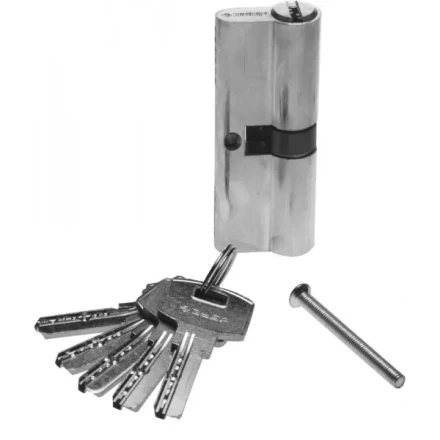 Механизм ЗУБР &quot;ЭКСПЕРТ&quot;цилиндровый, повышенной защищенности, тип &quot;ключ-ключ&quot;, цвет хром, 6-PIN, 80мм 52105-80-2 купить в Перми