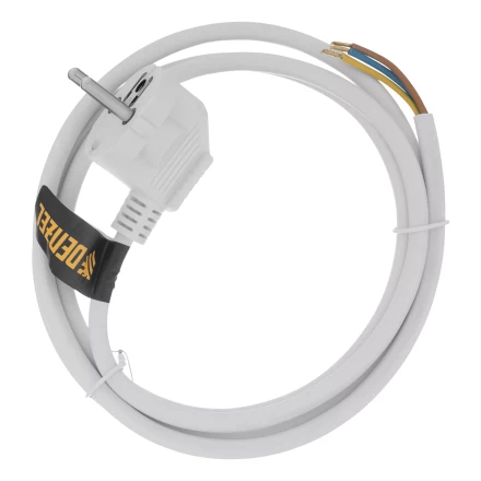 Шнур сетевой Denzel Energy Series, ПВС, 1,5 м, 3 x 1 мм, с неразборной вилкой, белый, 3 м, 37662 купить в Перми