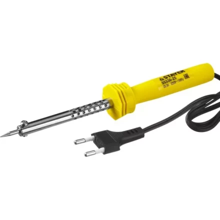 Паяльник STAYER &quot;STANDARD&quot; с пластмассовой рукояткой и долговечным жалом, 25 Вт, конус 55330-25 купить в Перми