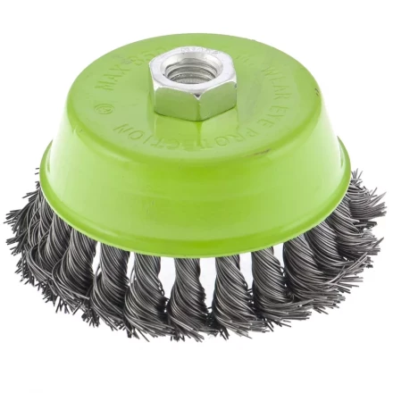 Щетка для УШМ 75 мм М14 &quot;чашка&quot; крученая металлическая проволока СИБРТЕХ 746247 купить в Перми