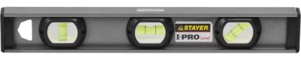 Уровень STAYER &quot;PROFESSIONAL&quot; I-PROLevel, усилен рельс с ручками, утолщен особопрочн профиль, точность 1мм/м, 3 ампулы, 40см 3477-040 купить в Перми