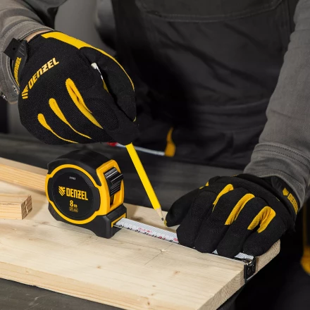 Рулетка Denzel 8м х 25мм, двухкомп. корпус, магнитный обрезиненный зацеп, 31533 купить в Перми