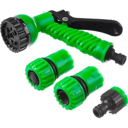 Набор поливочный РОСТОК: Распылитель пистолетный 7 поз., 2 соединителя 3/4&quot;, адаптер внешний 427369 купить в Перми