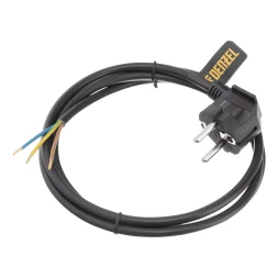 Шнур сетевой Denzel Energy Series, ПВС, 1,5 м, 3 x 1 мм, с неразборной вилкой, черный, 3 м, 37663