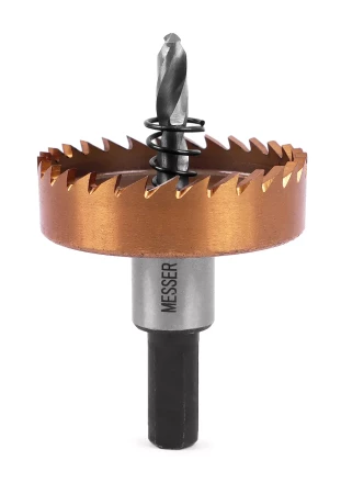 HSS-TiN коронка MESSER 48мм с центр. сверлом и толкающей пружиной для  лист. материала  до 2 мм ц/х купить в Перми