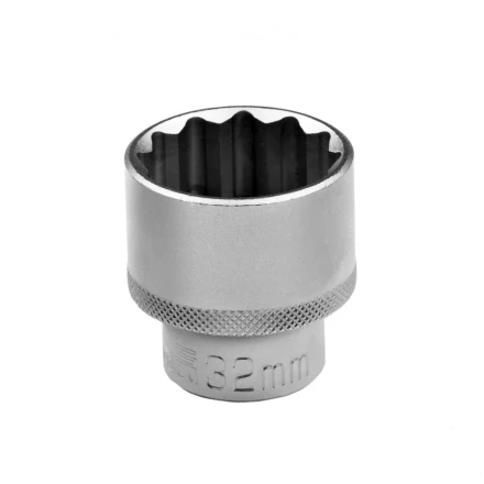 Головка торцевая 32 мм двенадцатигранная CrV под квадрат 1/2 хромированная Stels 13674 купить в Перми