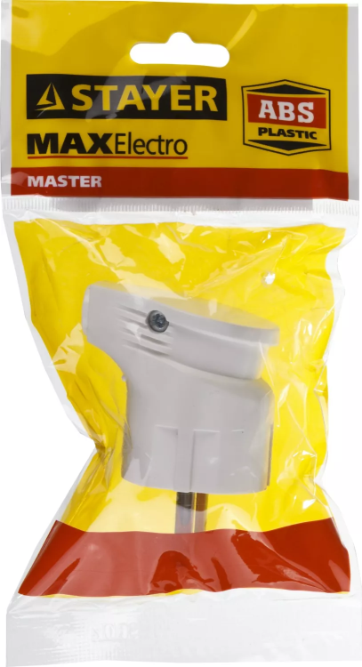 Вилка MAXElectro электрическая, 16А/220В, угловая, с заземлением, белая, STAYER 55161-W купить в Перми