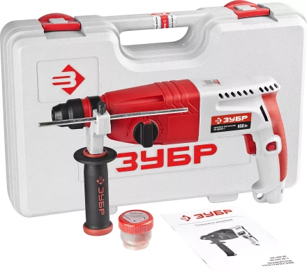 Перфоратор ЗУБР SDS-plus, 2,7 Дж, 0-1000 об/мин, 0-4850 уд/мин, 650Вт, кейс ЗП-650ЭК-1 купить в Перми