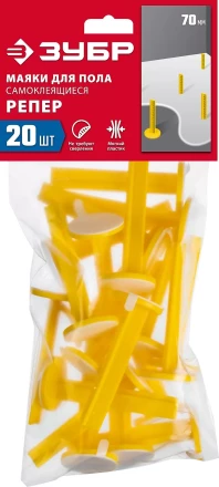 ЗУБР РЕПЕР, 70 мм, 20 шт, маяки для пола самоклеящиеся (301616-20) купить в Перми