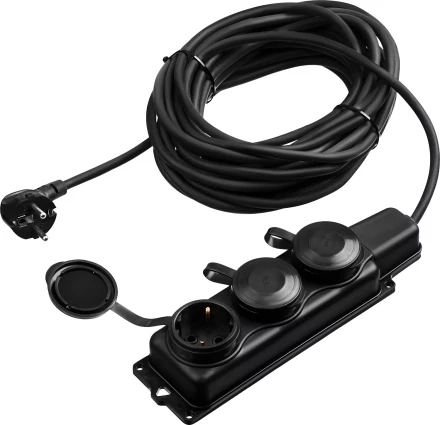 ЗУБР КГ-325-Ш3, КГ, 3 x 2.5 мм2, IP44, 15 м, 3 гн., 4000 Вт, силовой удлинитель, Профессионал (55024-15) купить в Перми