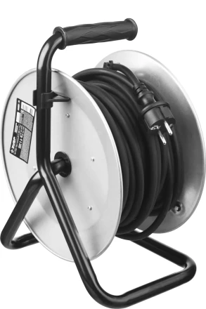 Удлинитель ЗУБР &quot;ПРОФИ&quot; на металл катушке, КГ 3х1,5кв мм, морозостойкий, 4 гнезда, IP44, макс мощность 3500Вт, 30м 55085-30 купить в Перми