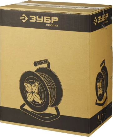 Удлинитель ЗУБР &quot;ПРОФИ&quot; на металл катушке, КГ 3х1,5кв мм, морозостойкий, 4 гнезда, IP44, макс мощность 3500Вт, 30м 55085-30 купить в Перми